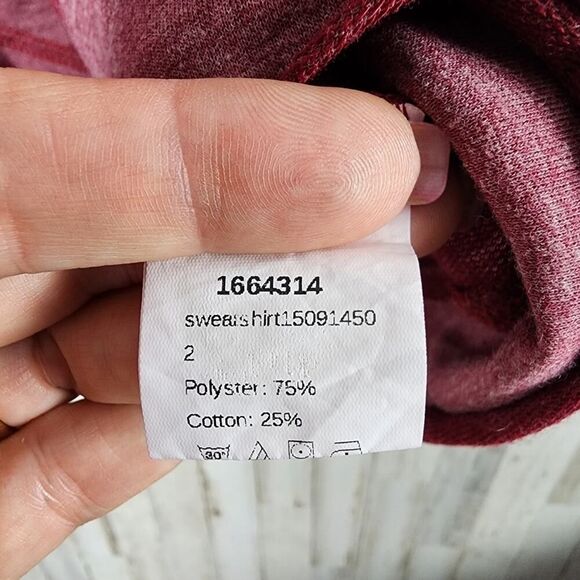 Shein Dropped Shoulder Drawstring Hoodie Maroon Red Size Small - Picture 8 of 9